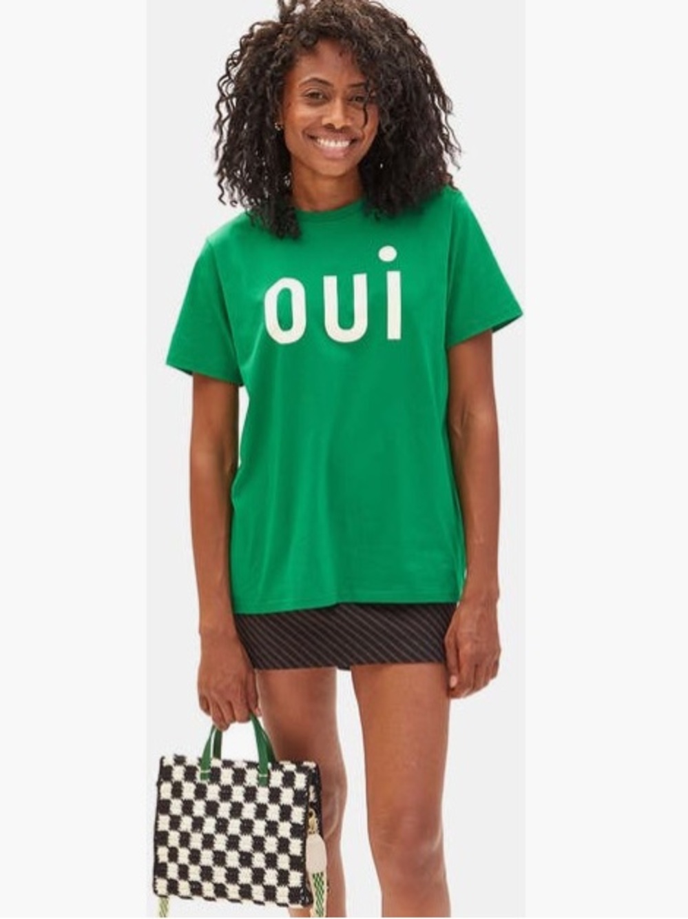 Clare V Oui Green Graphic Tee NWT